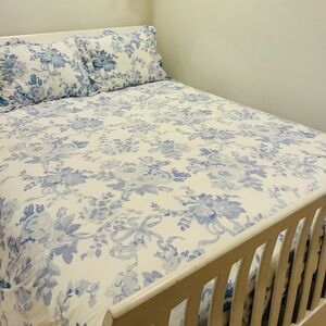 Love Shack Fancy x Pottery Barn Blue Floral Cotton Duvet Cover Set